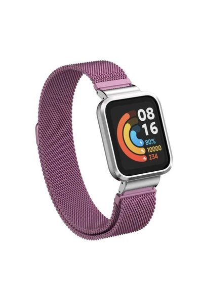 mastersonic Xiaomi Redmi Watch (Mi Watch Lite) Uyumlu KRD-58 Metal MTSC Kordon-Lila ürün görseli 1