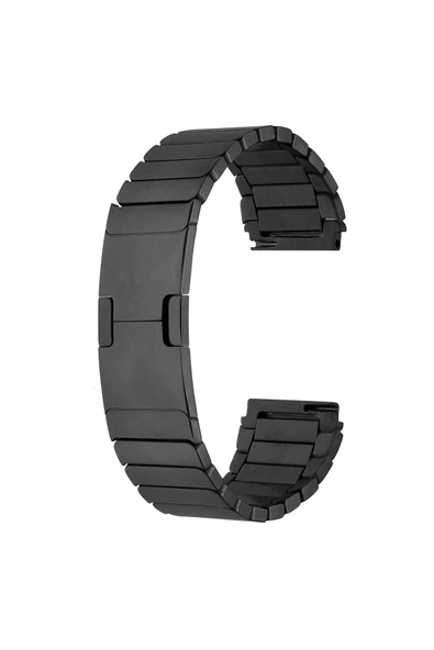 mastersonic Galaxy Watch 46mm Uyumlu KRD-82 22mm Metal MTSC Kordon-Siyah - Resim 4