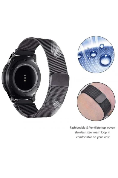 mastersonic Galaxy Watch 46mm (22mm) Uyumlu KRD-12 Metal MTSC Kordon-Gümüş - Resim 5
