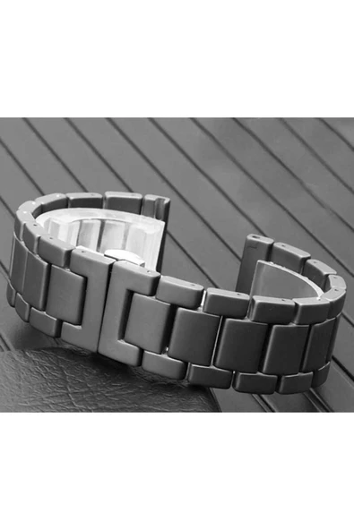 mastersonic Watch Ultra 49mm Kordon Mat Seramik Metal Strap Kayış MTSC- Siyah - Resim 5