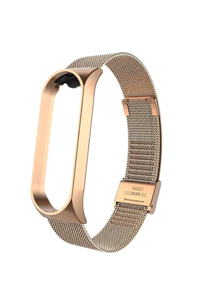 mastersonic Xiaomi Mi Band 3 Uyumlu KRD-06 Metal MTSC Kordon-Gold ürün görseli 1