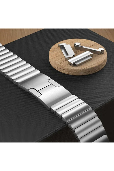 mastersonic Huawei Honor Magic 2 46mm Uyumlu KRD-35 22mm Metal MTSC Kordon-Siyah - Resim 3