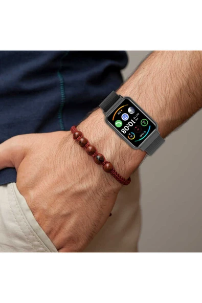 mastersonic Huawei Watch Fit 2 Uyumlu KRD-01 Metal MTSC Kordon-Gold - Resim 8