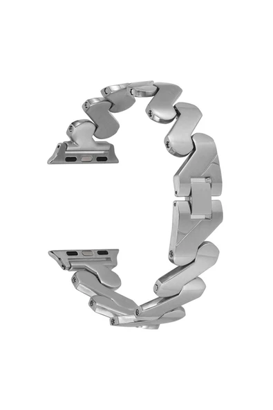 mastersonic Watch 7 41mm Kordon Uyumlu KRD-80 Metal Strap Kayış MTSC- Gümüş - Resim 8