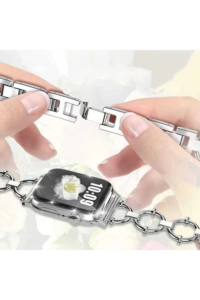 mastersonic Watch 44mm Uyumlu KRD-56 Metal MTSC Kordon-Gümüş - Resim 4