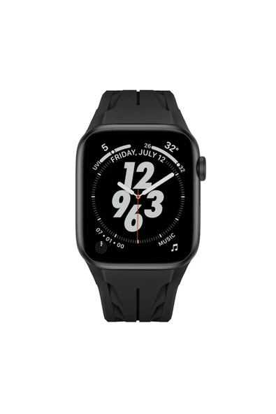 mastersonic Apple Watch 44mm KRD-127 Metal Tokalı Silikon Kordon-Turuncu - Resim 2