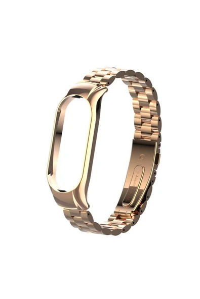 mastersonic Xiaomi Mi Band 7 Uyumlu KRD-04 Metal MTSC Kordon-Gold - Resim 2