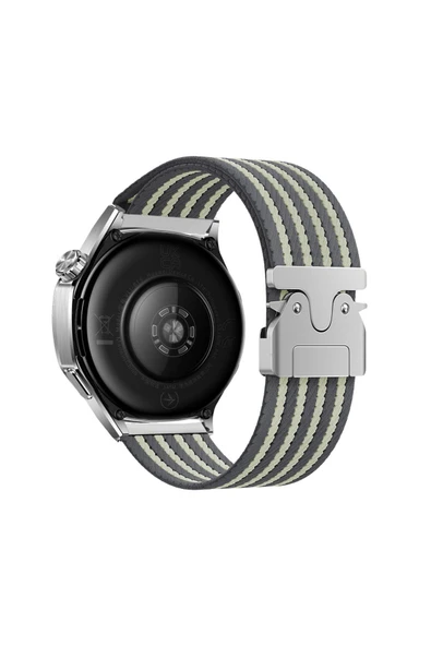 mastersonic Galaxy Watch 46mm MTSC KRD-133 22mm Naylon Kumaş Hasır Örgülü Kordon - Gri