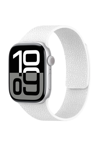 mastersonic Watch 42mm MTSC KRD-136 Kabartma Desenli Silikon Kordon - Beyaz ürün görseli 1