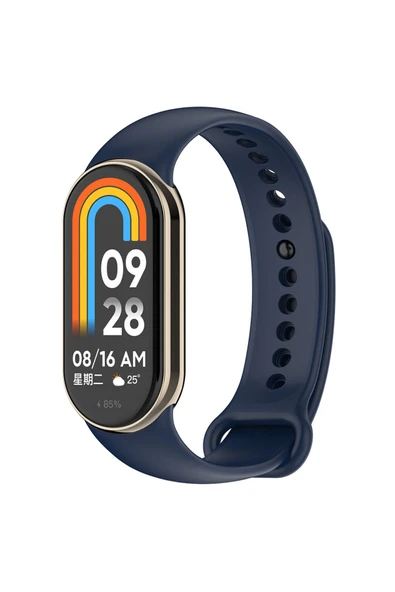 mastersonic Xiaomi Mi Band 8 Serisi Klasik Kordon Silikon Strap Kayış-Midnight Blue ürün görseli 1