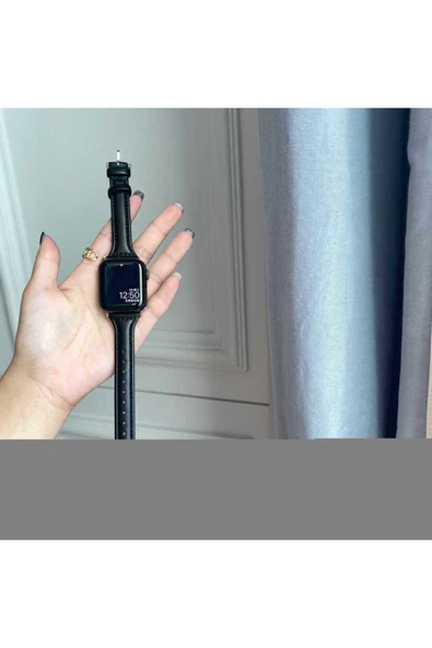 mastersonic Watch Ultra 49mm Kordon Uyumlu KRD-28 Deri Strap Kayış MTSC- Pembe - Resim 8