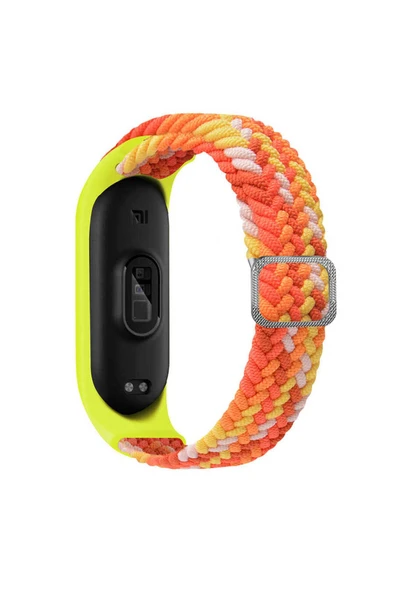 mastersonic Xiaomi Mi Band 6 Uyumlu KRD-49 Örgü MTSC Kordon-Kırmızı-Beyaz - Resim 2