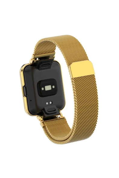 mastersonic Xiaomi Redmi Watch 2 Lite Uyumlu KRD-58 Metal MTSC Kordon-Gold - Resim 6