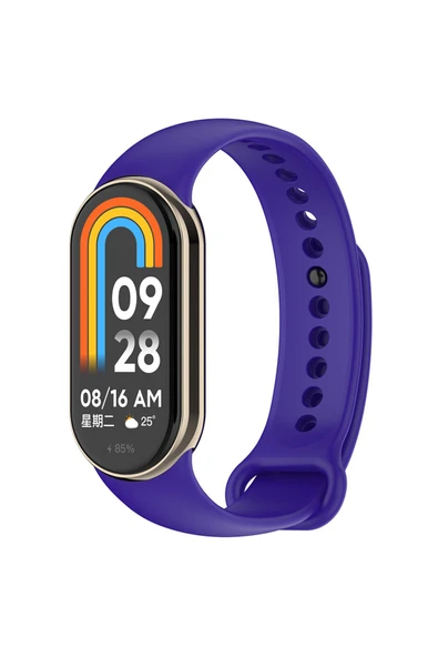 mastersonic Xiaomi Mi Band 8 Serisi Klasik Kordon Silikon Strap Kayış-Mor ürün görseli 1