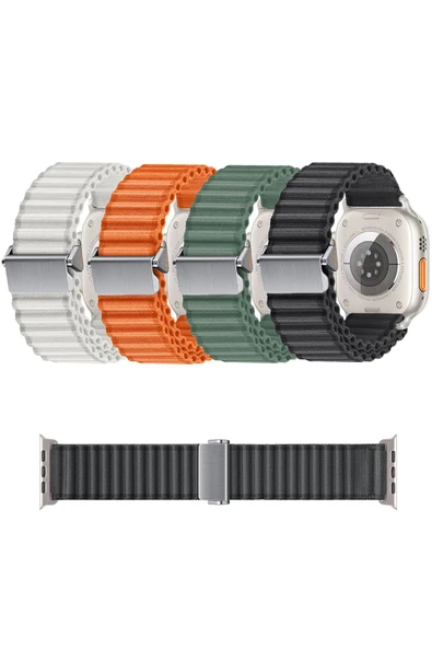 mastersonic Watch 44mm Uyumlu MTSC KRD-123 Naylon Kumaş Hasır Örgülü Kordon-Yeşil - Resim 5