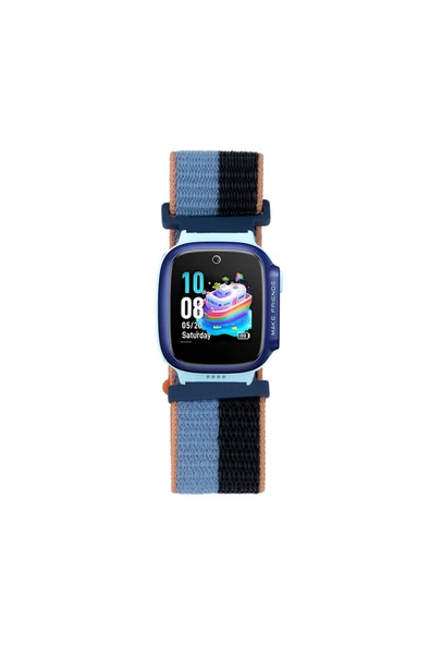 mastersonic Huawei GT4 41mm MTSC KRD-03 18mm Çocuklara Özel Hasır Kordon - Mavi-Siyah ürün görseli 1