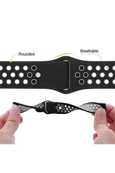 mastersonic Huawei GT2 46mm KRD-02 Uyumlu MTSC Kordon-Gümüş-Gri - Resim 3