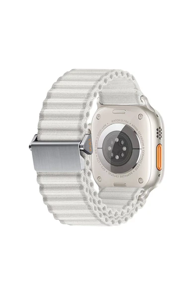 mastersonic Watch 44mm Uyumlu MTSC KRD-123 Naylon Kumaş Hasır Örgülü Kordon-Beyaz ürün görseli 1