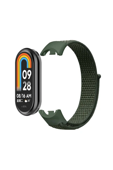 mastersonic Xiaomi Mi Band 8 MTSC KRD-03 Hasır Kordon-Gri - Resim 5
