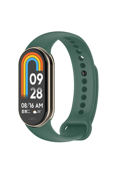 mastersonic Xiaomi Mi Band 9 Serisi Klasik Kordon Silikon Strap Kayış-Koyu Yeşil