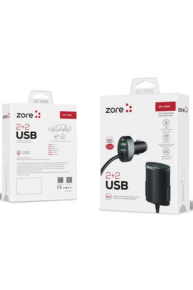mastersonic MTSC ZR-C502 2+2 Araç Şarj Seti - Siyah - Resim 2