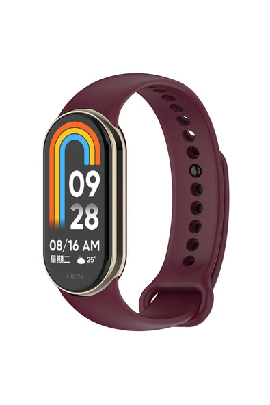 mastersonic Xiaomi Mi Band 9 Serisi Klasik Kordon Silikon Strap Kayış-Koyu Kırmızı ürün görseli 1