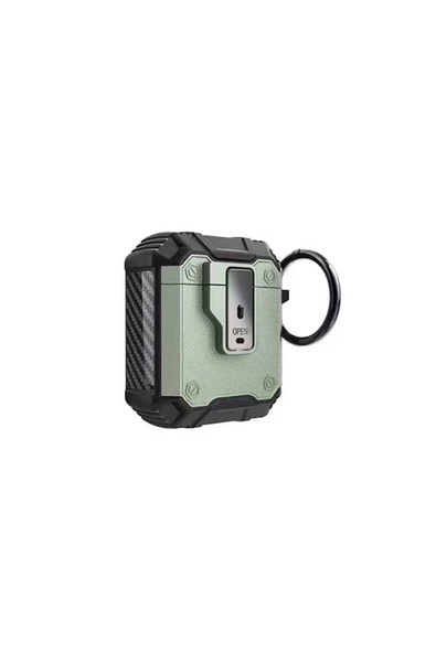 mastersonic Air-Pods ARTH Airbag 35 Darbelere Karşı Dayanıklı Düğmeli Kılıf-Yeşil ürün görseli 1