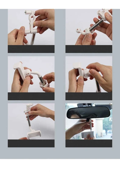 mastersonic MTSC LG-01 Dikiz Aynası Telefon Tutucu-Siyah - Resim 2