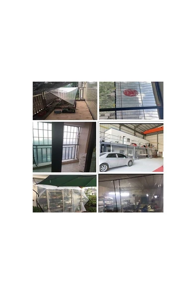 Çakır Branda Şeffaf Balkon Bahçe Brandası Şeffaf Branda Kış Bahçe Brandası 200x180 Cm - 3