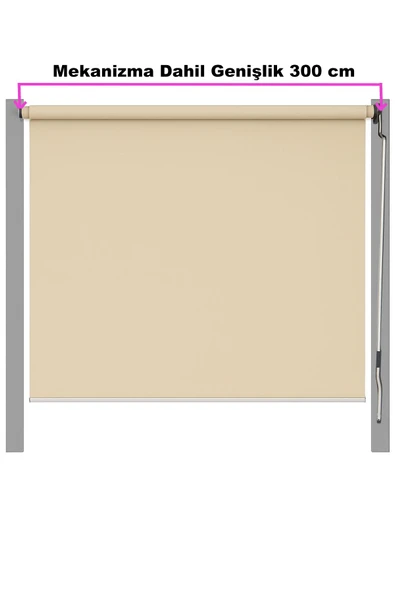 size ne lazım Su Geçirmez Solmaz Garantili İthal Akrilik Stor Perde Balkon Teras Veranda Genişlik 300 Boy 250cm - Resim 7