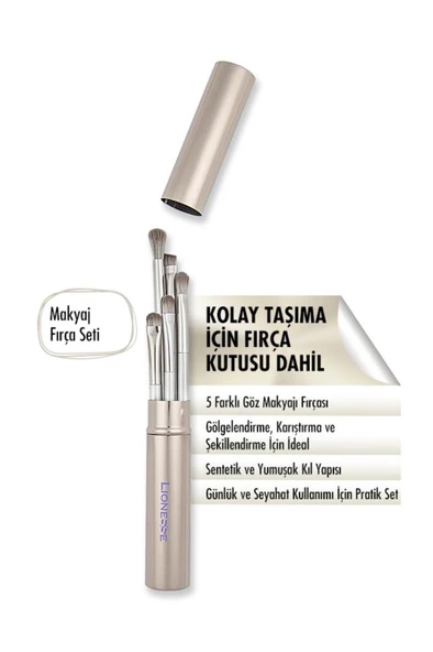 Silver Pro Collection 5'li Göz Makyaj Fırça Seti 5142 - Saklama & Taşıma Kutusu İle - Resim 2