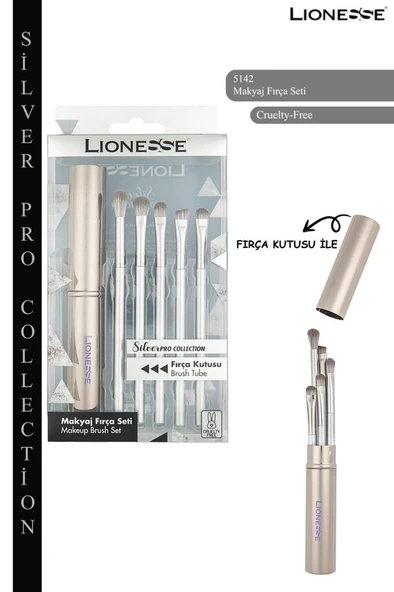 Silver Pro Collection 5'li Göz Makyaj Fırça Seti 5142 - Saklama & Taşıma Kutusu İle - Resim 3