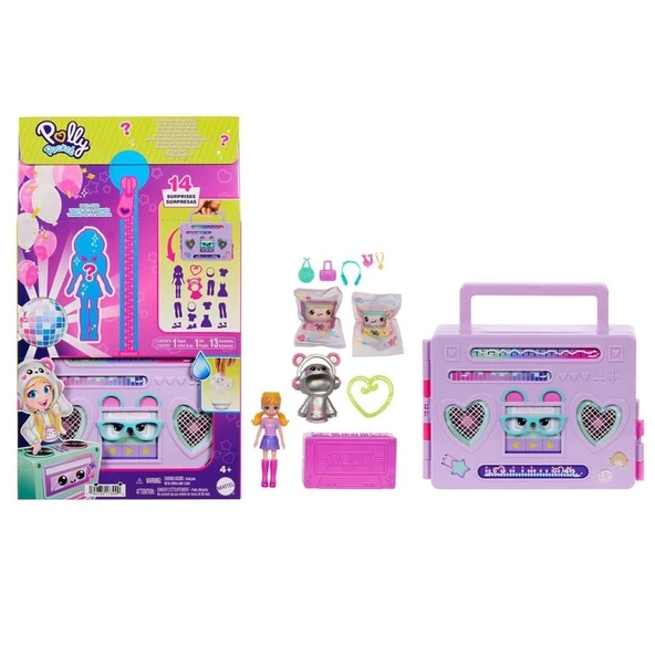 CEYLAN ADAM   HRD65 Polly Pocket Radyo Temalı Moda Eğlencesi Oyun Seti - Resim 3