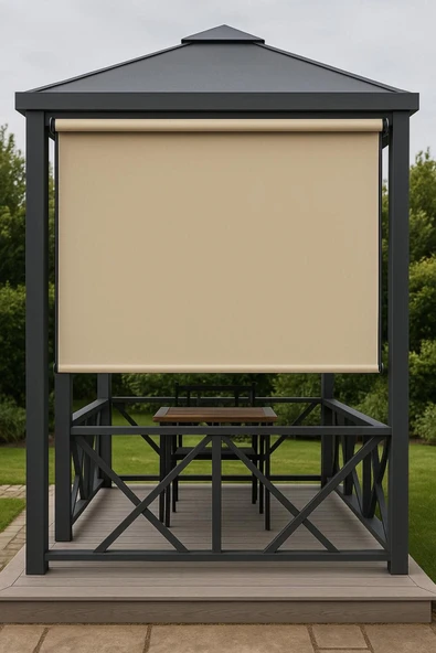 size ne lazım Su Geçirmez Solmaz Garantili İthal Akrilik Stor Perde Balkon Teras Veranda Genişlik 300 Boy 300cm - Resim 3