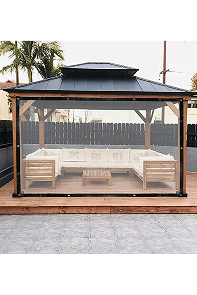 Çakır Branda Şeffaf Balkon Bahçe Brandası Şeffaf Branda Kış Bahçe Brandası 200x180 Cm - 2