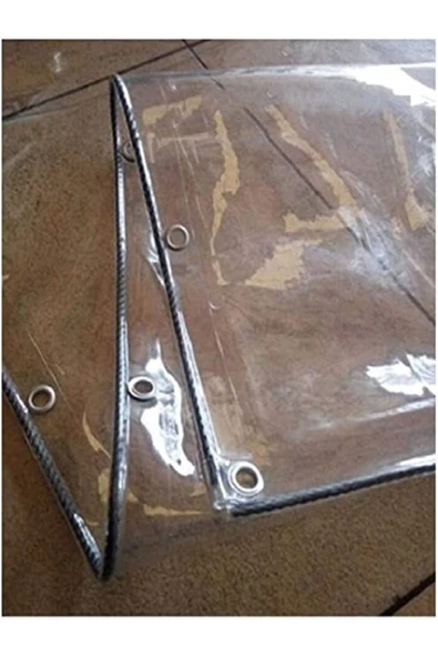 saran branda 100x200 Şeffaf Branda Kış Bahçe Perdesi 0,80mm Su Geçirmez Kapsüllü - 5