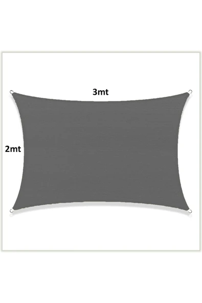 Yıldızhome Waterproof Gölgelik Oxford Kumaş Antrasit Gri 300 D m² 200 Gram 3x2mt - 3