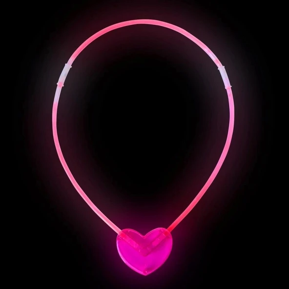 CEYLAN ADAM   Karanlıkta Yanan Glow Stick Kalp Şekilli Kolye 6 Renk 6 Adet - 1