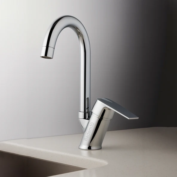 Premium Sıcak Soğuk Ayarlı Tek Kollu Aç Kapa Krom Kuğu Lavabo Bataryası Duvar Tipi Armatür Modern - Resim 3