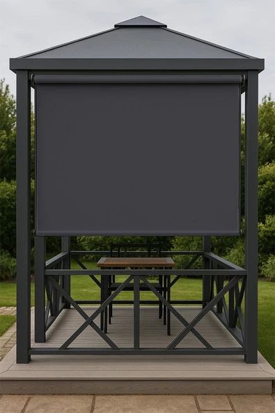 size ne lazım Su Geçirmez Solmaz Garantili İthal Akrilik Stor Perde Balkon Teras Veranda Genişlik 300 Boy 250cm - Resim 3