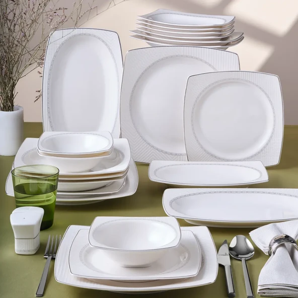 GÜRAL PORSELEN Caroline 30 Parça 6 Kişilik Yemek Takımı 6366 ürün görseli 1