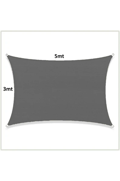 Yıldızhome Sizenelazım Waterproof Gölgelik Oxford Kumaş Antrasit Gri 300 D M² 200 Gram 3x5mt - 2