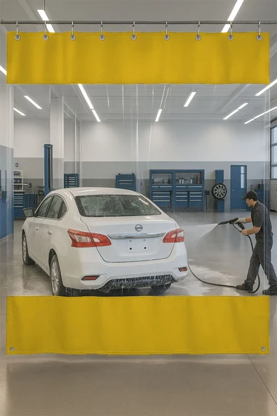 size ne lazım 0.80mm Şeffaf Oto Servis ve Yıkama Ara Bölme Perdesi 12 Renk Yükseklik 300 cm x Genişlik 700 cm ürün görseli