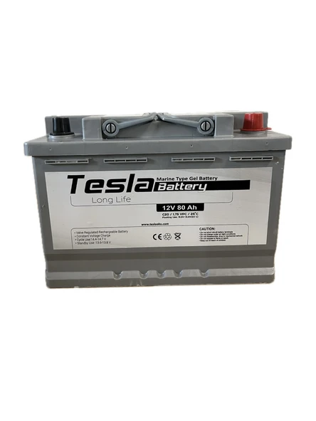 Tesla Akü 12 Volt 80 Amper Ah Marin Jel 800a Cca Marş Akü - 3