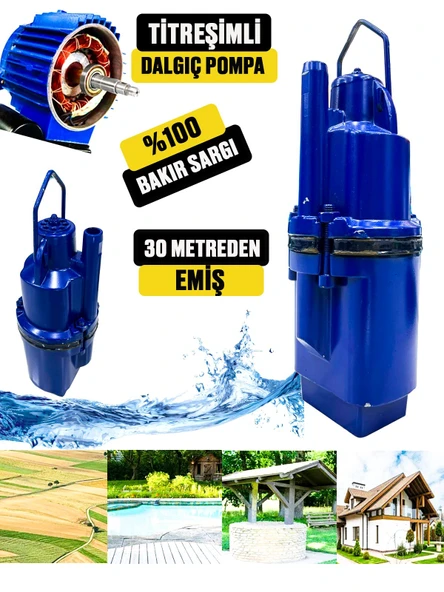 Germany Style İbeltech Dalgıç Pompa Titreşimli Su Pompası Motoru 1/2.' 30 Metreden Su Çeker - 2
