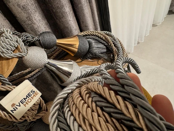 NİVEMESHOME ANTRASİT SAÇAKLI ALTIN APARAT YENİ MODEL TAVAN TOPLAMA BRAÇOL - 3