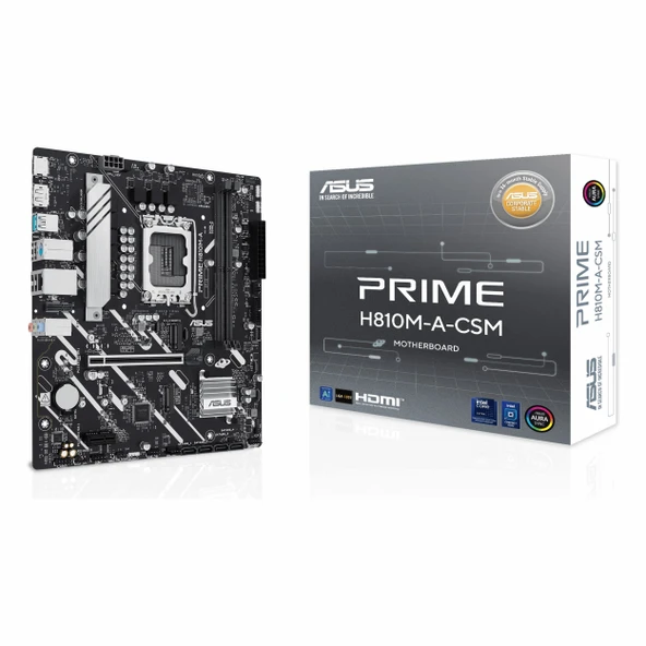 Asus Prime H810M-A-CSM DDR5 (6400MHz)OC M.2 HDMI/DP PCIe 4.0 1851P mATX Anakart ürün görseli 1