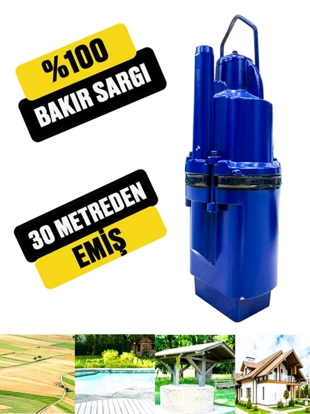 Germany Style İbeltech Dalgıç Pompa Titreşimli Su Pompası Motoru 1/2.' 30 Metreden Su Çeker