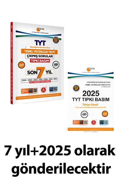 Son 8 yıl TYT Çıkmış Sorular-Tıpkı Basım-Bire Bir ÖSYM-Tamamı Video Çözümlü - Resim 2
