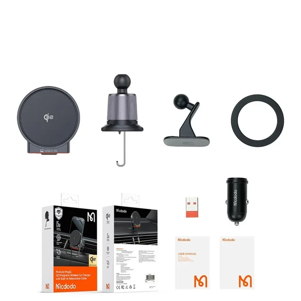 Mcdodo CH-0090 15W Qi2 Kablosuz Geri Çekilebilir Kablolu Telefon Tutucu - Resim 2